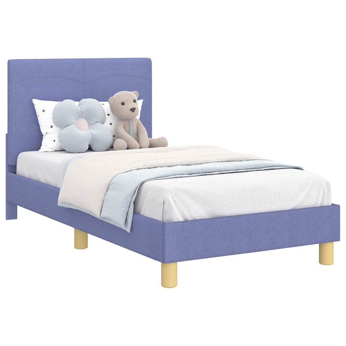 Cadru de pat pentru copii cu spătar Albastru Jeans 80 x 160 cm - WALTI WALTI