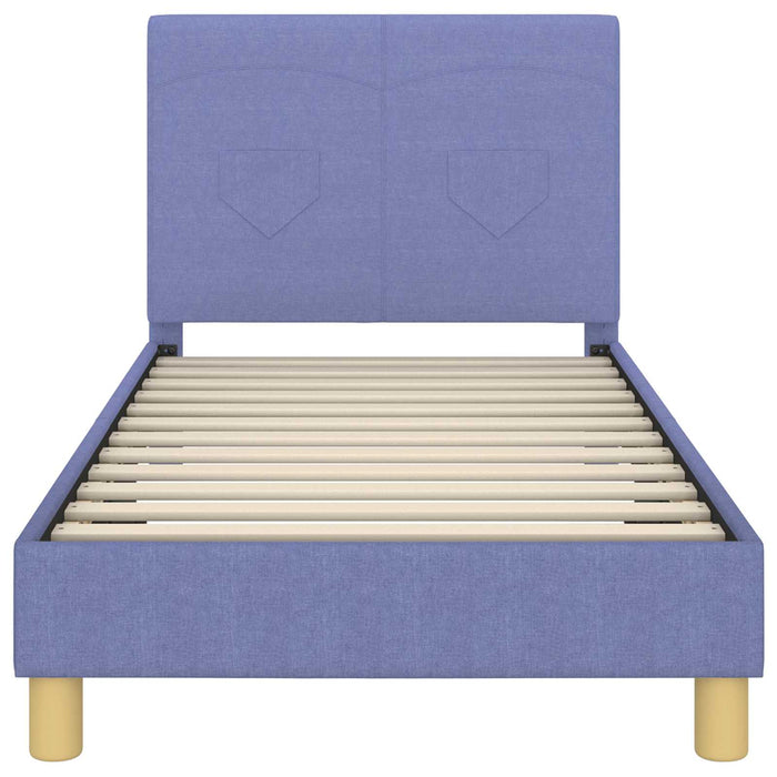 Cadru de pat pentru copii cu spătar Albastru Jeans 80 x 160 cm - WALTI WALTI