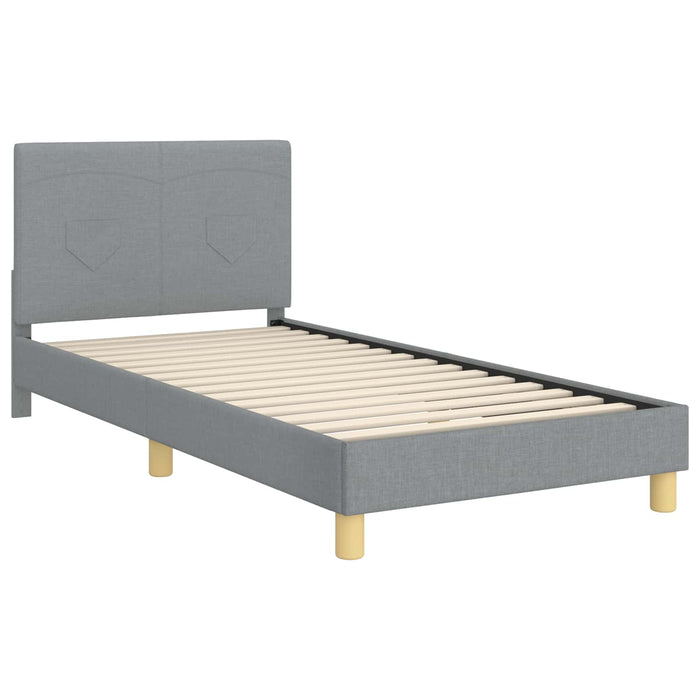 Cadru de pat pentru copii cu spătar Gri deschis 80 x 200 cm - WALTI WALTI