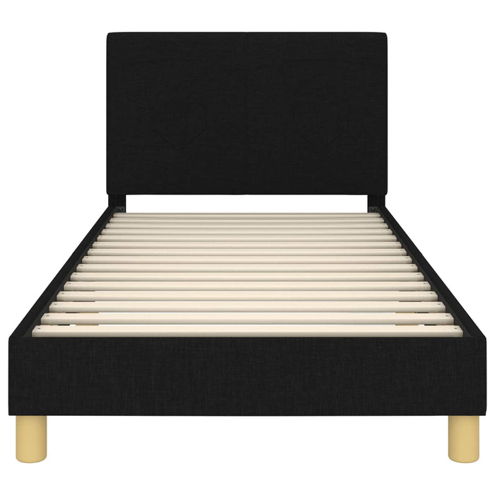 Cadru de pat pentru copii cu spătar Negru 80 x 200 cm țesătură - WALTI WALTI