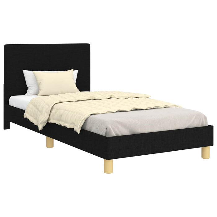 Cadru de pat pentru copii cu spătar Negru 90 x 190 cm țesătură - WALTI WALTI