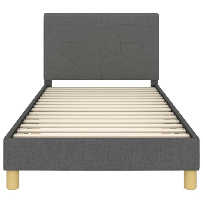 Cadru de pat pentru copii cu spătar Gri închis 90 x 200 cm - WALTI WALTI