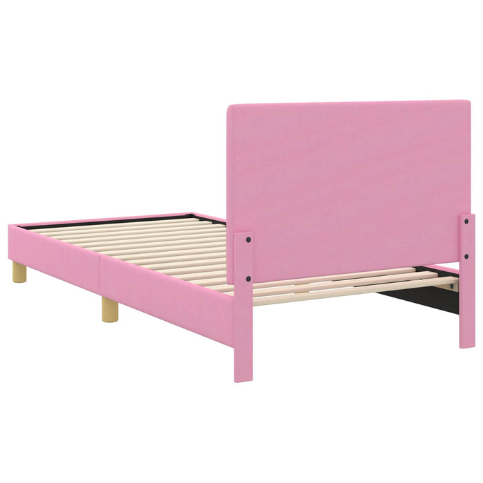 Cadru de pat pentru copii cu spătar Roz 90 x 200 cm țesătură - WALTI WALTI
