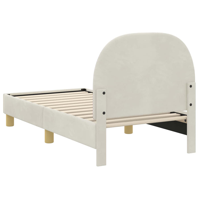 Cadru de pat pentru copii cu spătar Crem 70 x 140 cm Catifea - WALTI WALTI
