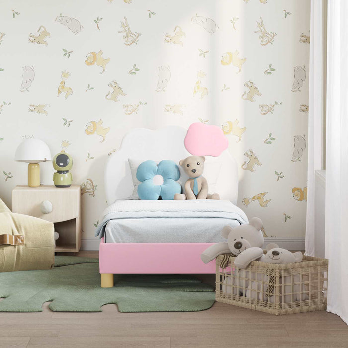 Cadru de pat pentru copii cu spătar Roz 70 x 140 cm PU - WALTI WALTI