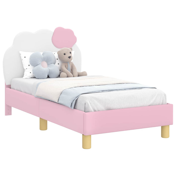 Cadru de pat pentru copii cu spătar Roz 70 x 140 cm PU - WALTI WALTI