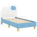 Cadru de pat pentru copii cu spătar albastru 70 x 140 cm PU - WALTI WALTI