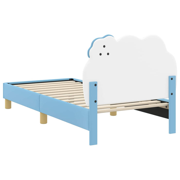 Cadru de pat pentru copii cu spătar albastru 80 x 160 cm PU - WALTI WALTI