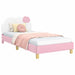Cadru de pat pentru copii cu spătar Roz 90 x 190 cm PU - WALTI WALTI
