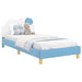 Cadru de pat pentru copii cu spătar albastru 90 x 190 cm PU - WALTI WALTI