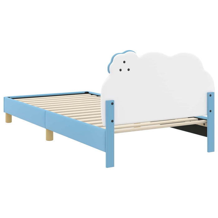 Cadru de pat pentru copii cu spătar albastru 90 x 200 cm PU - WALTI WALTI