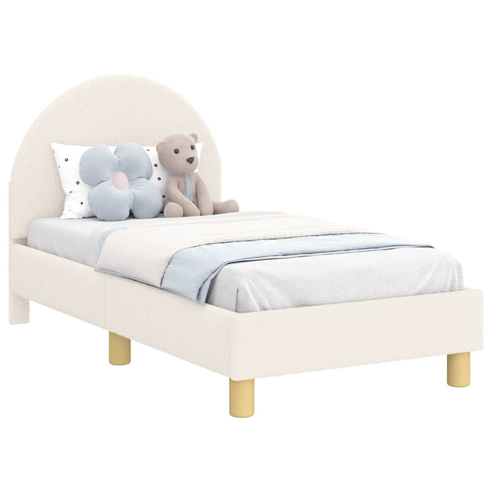 Cadru de pat pentru copii cu spătar Crem 70 x 140 cm Bouclé - WALTI WALTI