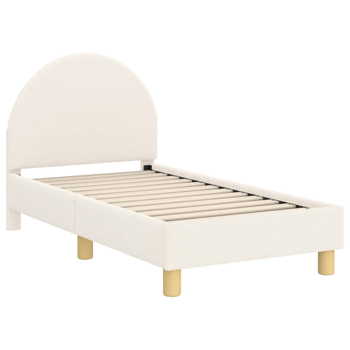 Cadru de pat pentru copii cu spătar Crem 70 x 140 cm Bouclé - WALTI WALTI