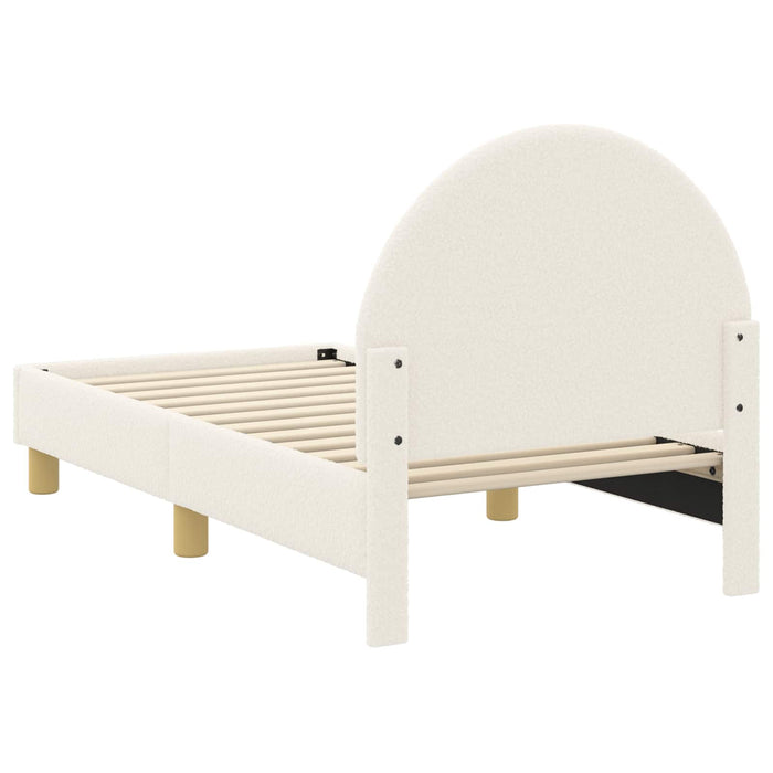 Cadru de pat pentru copii cu spătar Crem 70 x 140 cm Bouclé - WALTI WALTI