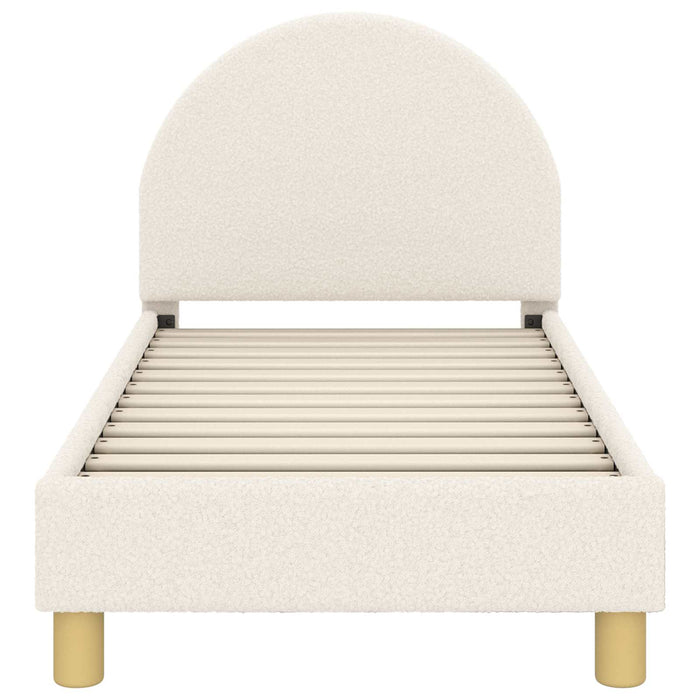 Cadru de pat pentru copii cu spătar Crem 70 x 140 cm Bouclé - WALTI WALTI