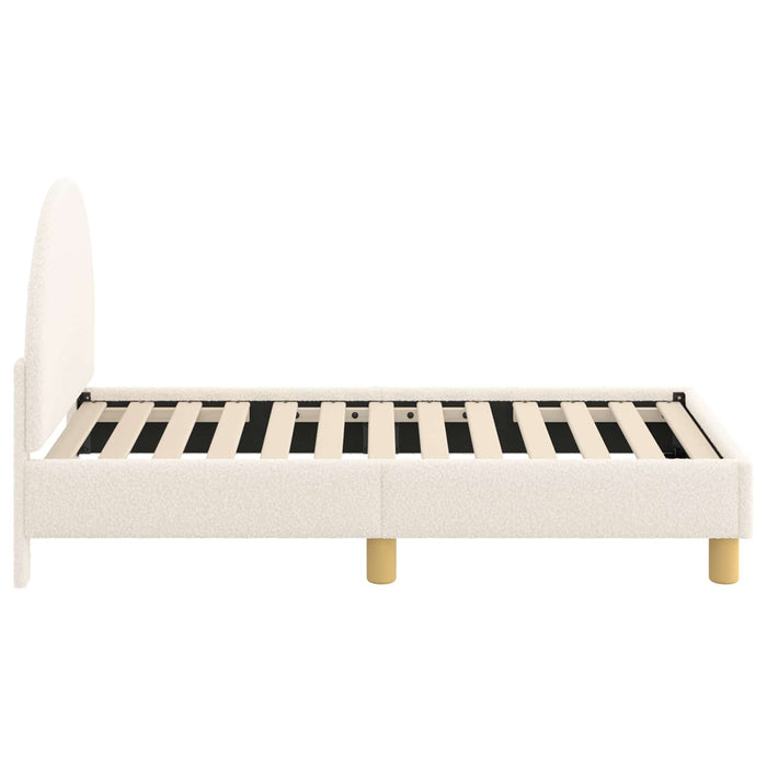 Cadru de pat pentru copii cu spătar Crem 70 x 140 cm Bouclé - WALTI WALTI