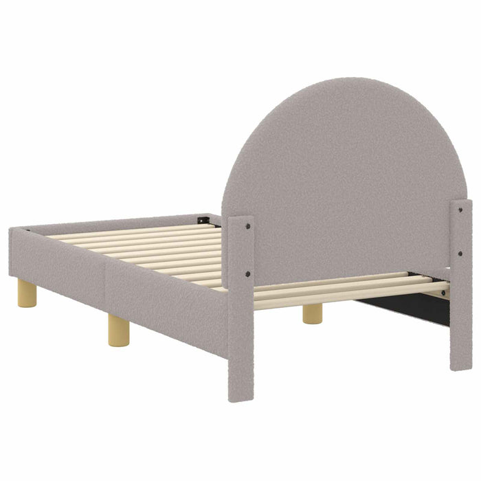 Cadru de pat pentru copii cu spătar Gri deschis 70 x 140 cm WALTI