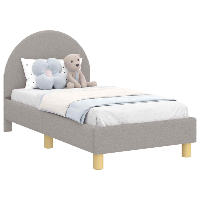 Cadru de pat pentru copii cu spătar Gri deschis 70 x 140 cm WALTI