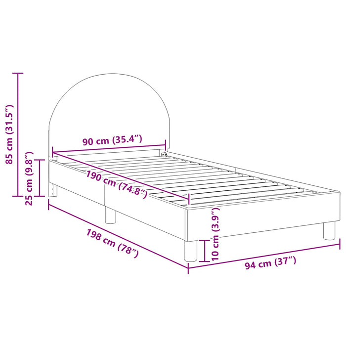 Cadru de pat pentru copii cu spătar Roz 90 x 190 cm - WALTI WALTI