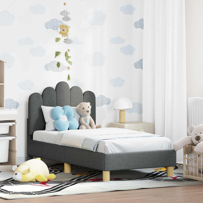 Cadru de pat pentru copii cu spătar Gri închis 70 x 140 cm - WALTI WALTI