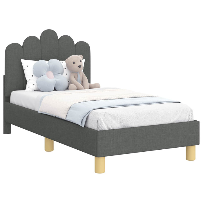 Cadru de pat pentru copii cu spătar Gri închis 70 x 140 cm - WALTI WALTI