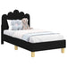 Cadru de pat pentru copii cu spătar Negru 70 x 140 cm țesătură - WALTI WALTI