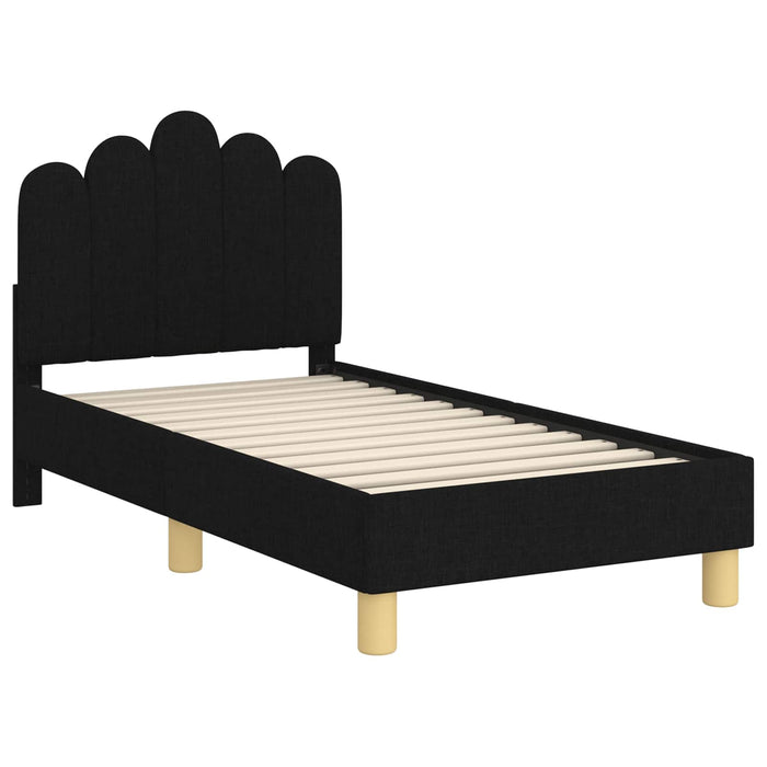Cadru de pat pentru copii cu spătar Negru 70 x 140 cm țesătură - WALTI WALTI