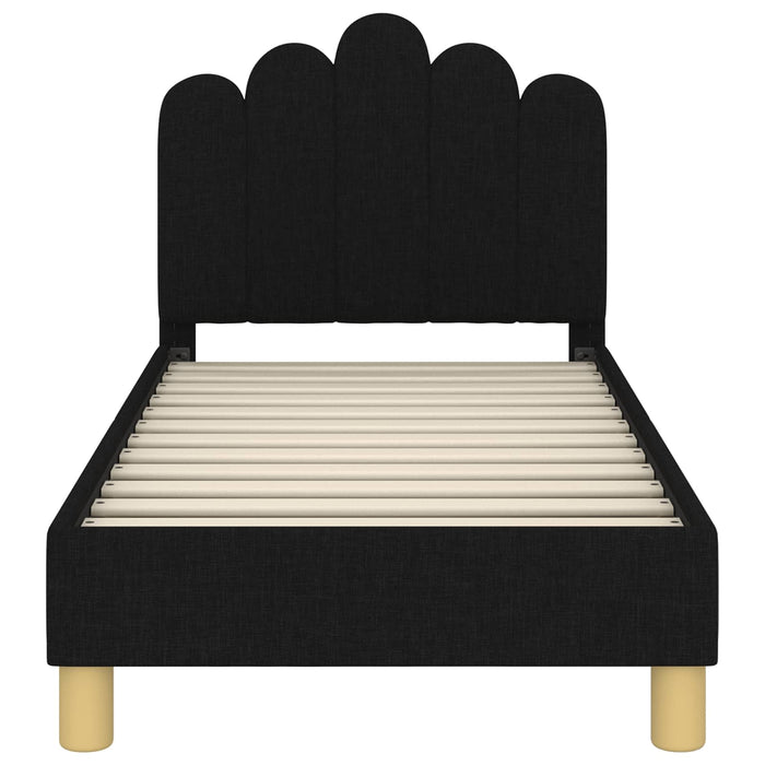 Cadru de pat pentru copii cu spătar Negru 70 x 140 cm țesătură - WALTI WALTI