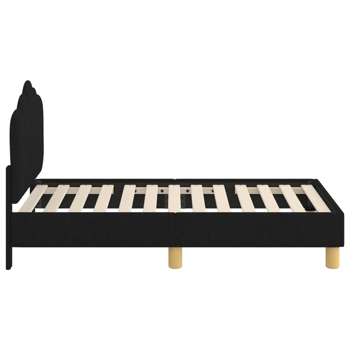 Cadru de pat pentru copii cu spătar Negru 70 x 140 cm țesătură - WALTI WALTI
