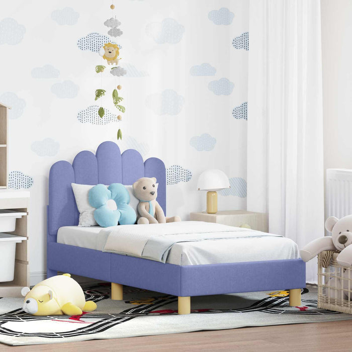 Cadru de pat pentru copii cu spătar Albastru Jeans 70 x 140 cm - WALTI WALTI