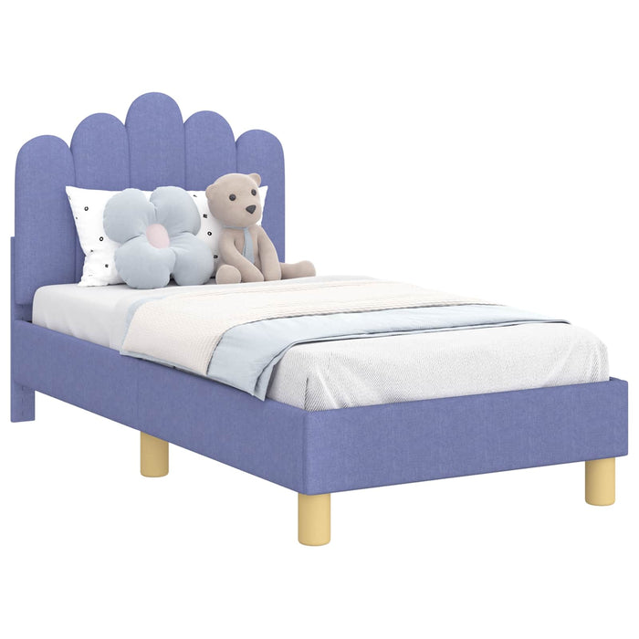 Cadru de pat pentru copii cu spătar Albastru Jeans 70 x 140 cm - WALTI WALTI