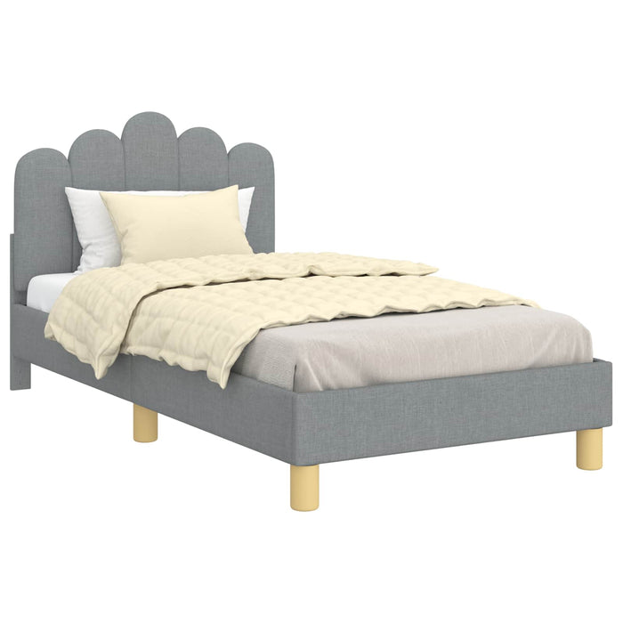 Cadru de pat pentru copii cu spătar Gri deschis 80 x 160 cm WALTI