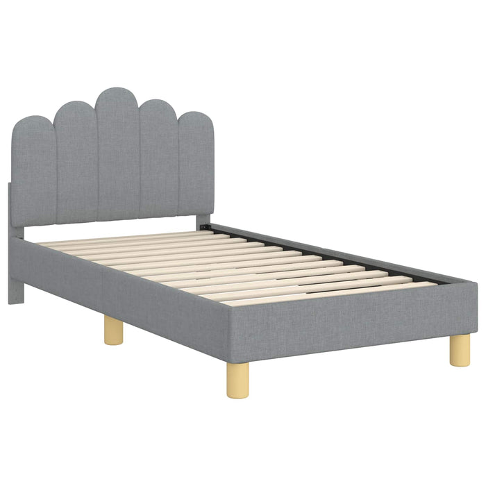 Cadru de pat pentru copii cu spătar Gri deschis 80 x 160 cm WALTI