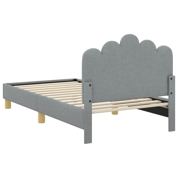 Cadru de pat pentru copii cu spătar Gri deschis 80 x 160 cm WALTI
