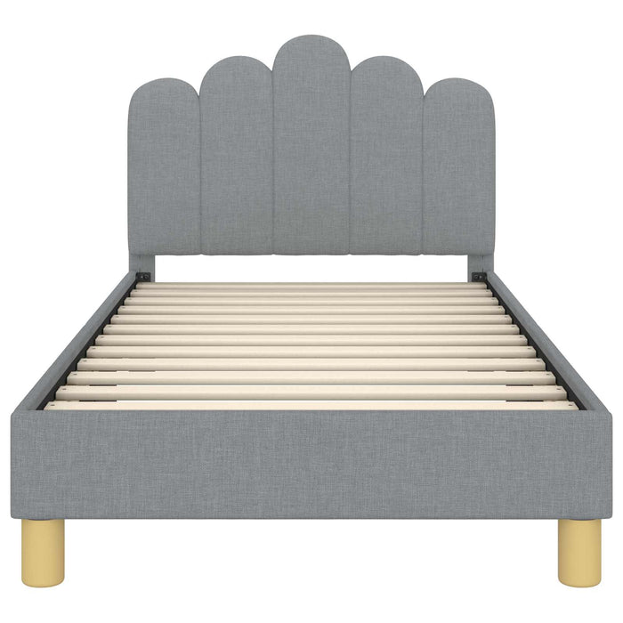 Cadru de pat pentru copii cu spătar Gri deschis 80 x 160 cm WALTI