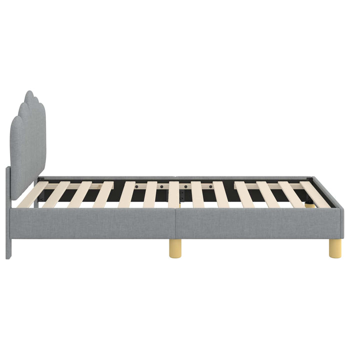 Cadru de pat pentru copii cu spătar Gri deschis 80 x 160 cm WALTI