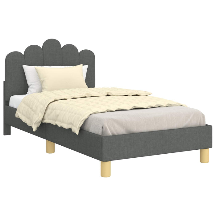 Cadru de pat pentru copii cu spătar Gri închis 80 x 160 cm - WALTI WALTI