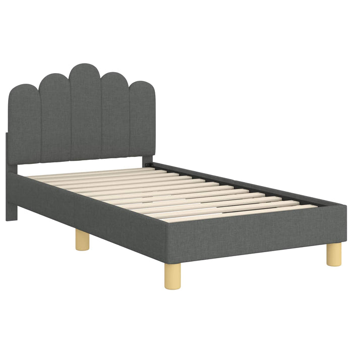 Cadru de pat pentru copii cu spătar Gri închis 80 x 160 cm - WALTI WALTI