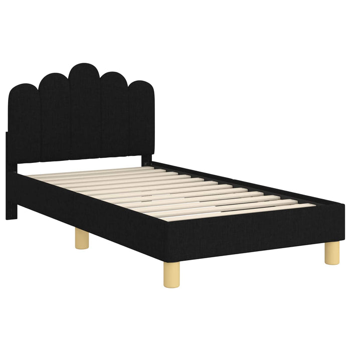 Cadru de pat pentru copii cu spătar Negru 80 x 160 cm țesătură - WALTI WALTI