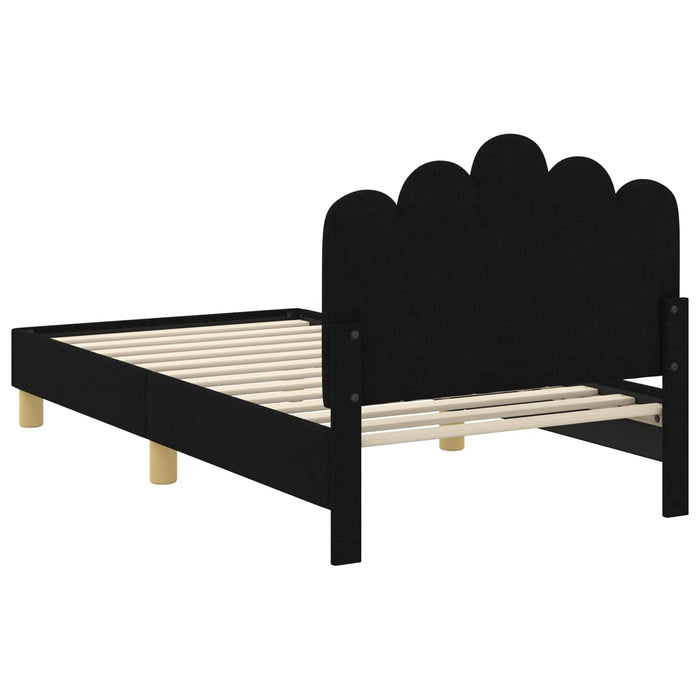 Cadru de pat pentru copii cu spătar Negru 80 x 160 cm țesătură - WALTI WALTI