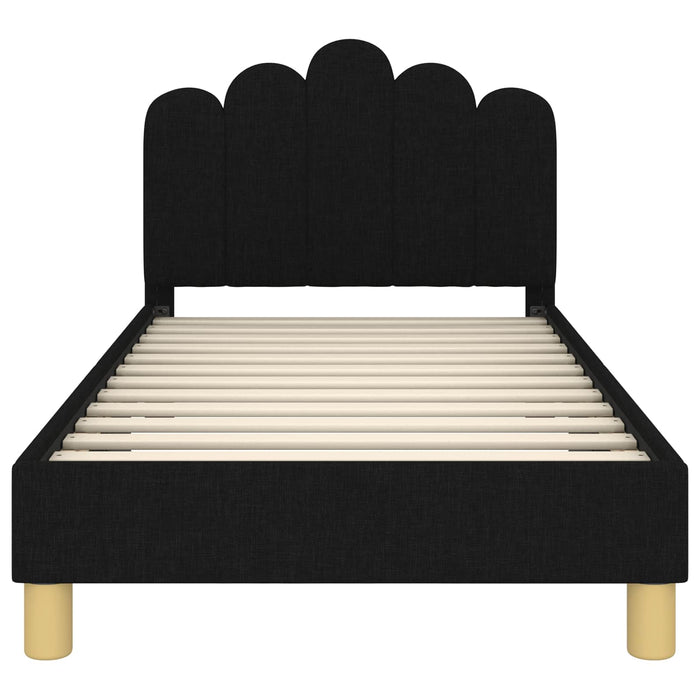 Cadru de pat pentru copii cu spătar Negru 80 x 160 cm țesătură - WALTI WALTI