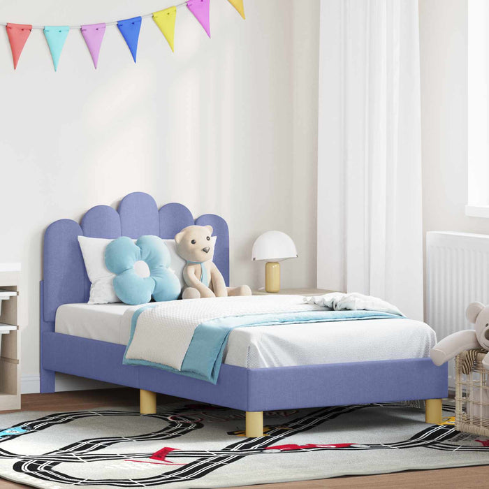 Cadru de pat pentru copii cu spătar Albastru Jeans 80 x 160 cm - WALTI WALTI