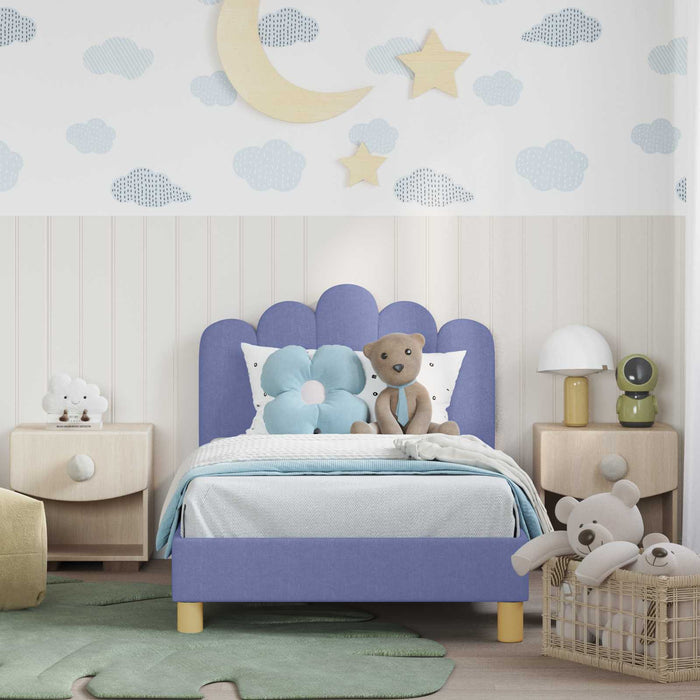 Cadru de pat pentru copii cu spătar Albastru Jeans 80 x 160 cm - WALTI WALTI