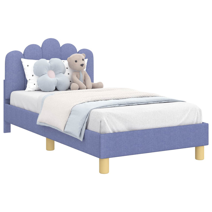 Cadru de pat pentru copii cu spătar Albastru Jeans 80 x 160 cm - WALTI WALTI