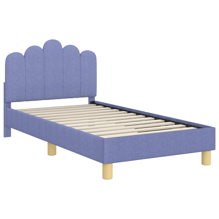 Cadru de pat pentru copii cu spătar Albastru Jeans 80 x 160 cm - WALTI WALTI
