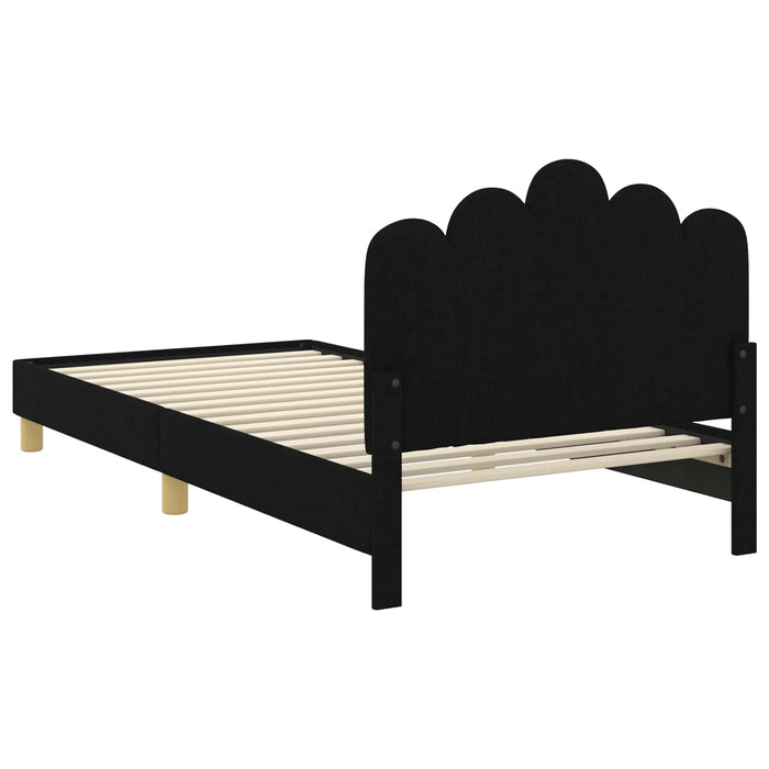 Cadru de pat pentru copii cu spătar Negru 80 x 200 cm țesătură - WALTI WALTI