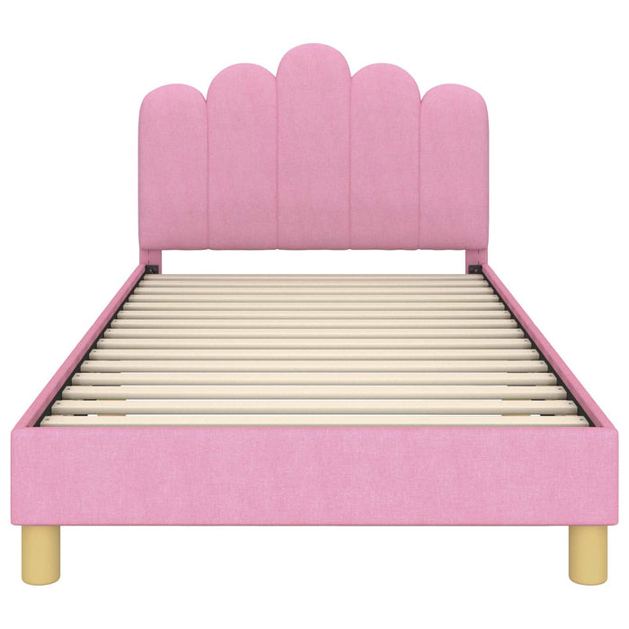 Cadru de pat pentru copii cu spătar Roz 80 x 200 cm țesătură - WALTI WALTI