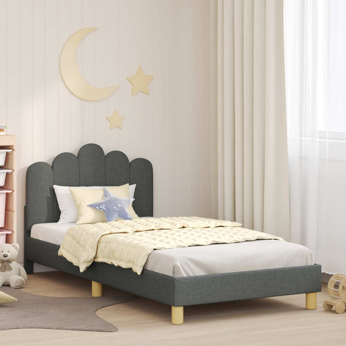 Cadru de pat pentru copii cu spătar Gri închis 90 x 190 cm - WALTI WALTI