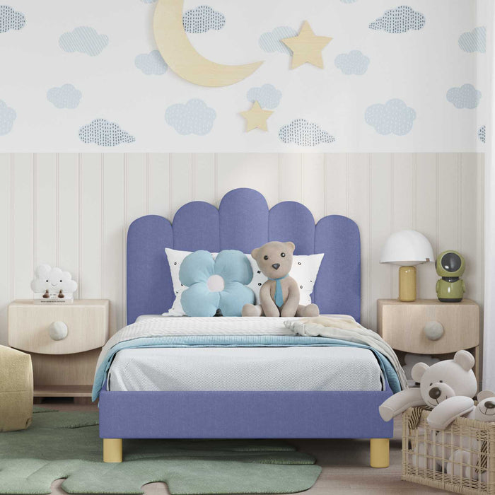 Cadru de pat pentru copii cu spătar Albastru Jeans 90 x 190 cm - WALTI WALTI