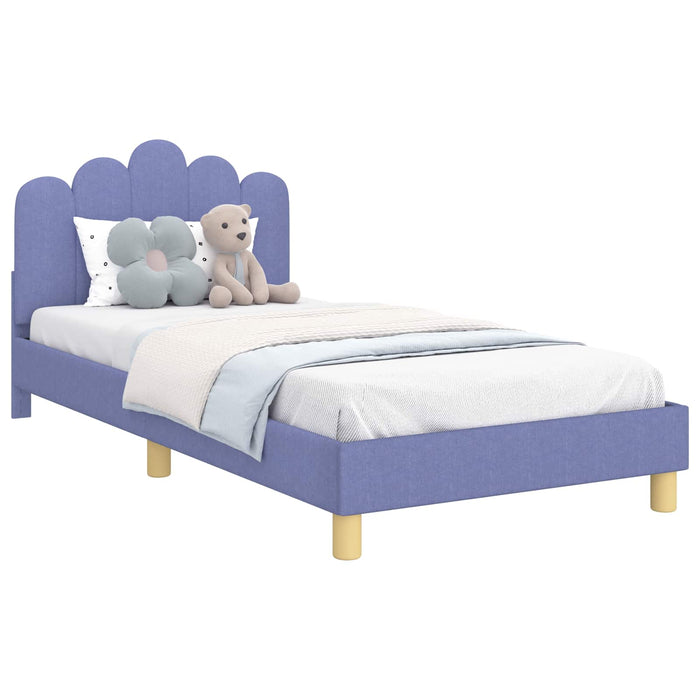 Cadru de pat pentru copii cu spătar Albastru Jeans 90 x 190 cm - WALTI WALTI